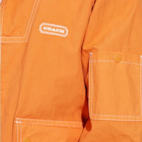 Coach Men's Windbreaker Jacket XL or XXL Black or Orange - Picture 5 of 12